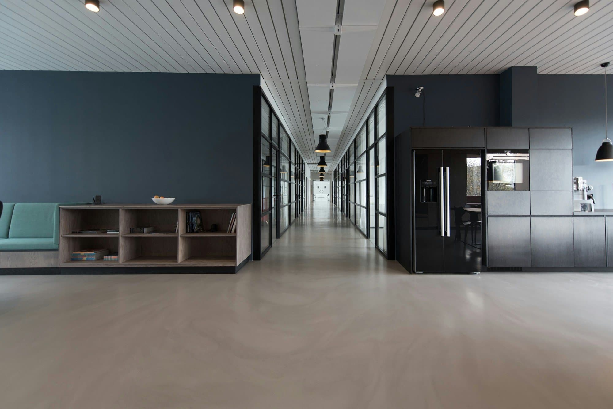 Illustrative Grade-A office interior. Not a photograph of The Yards Plaza.